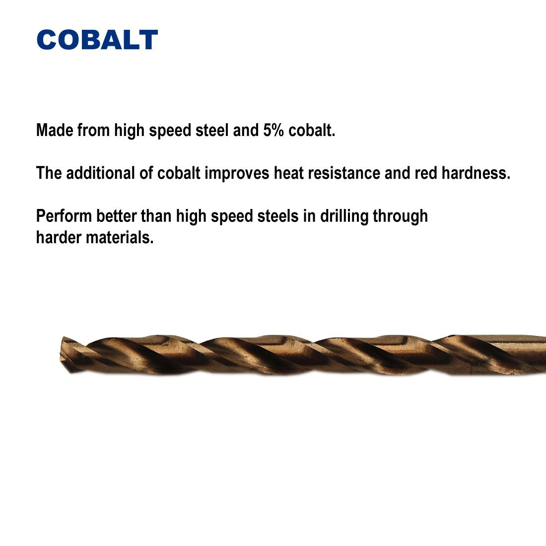 3/32-Inch Cobalt Steel M35 Jobber Length Twist Drill Bits, Pack of 12