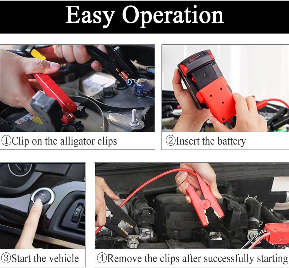 GRZWAYS Jumper Cables with Adapter Compatible with Mil.Waukee M18 18V