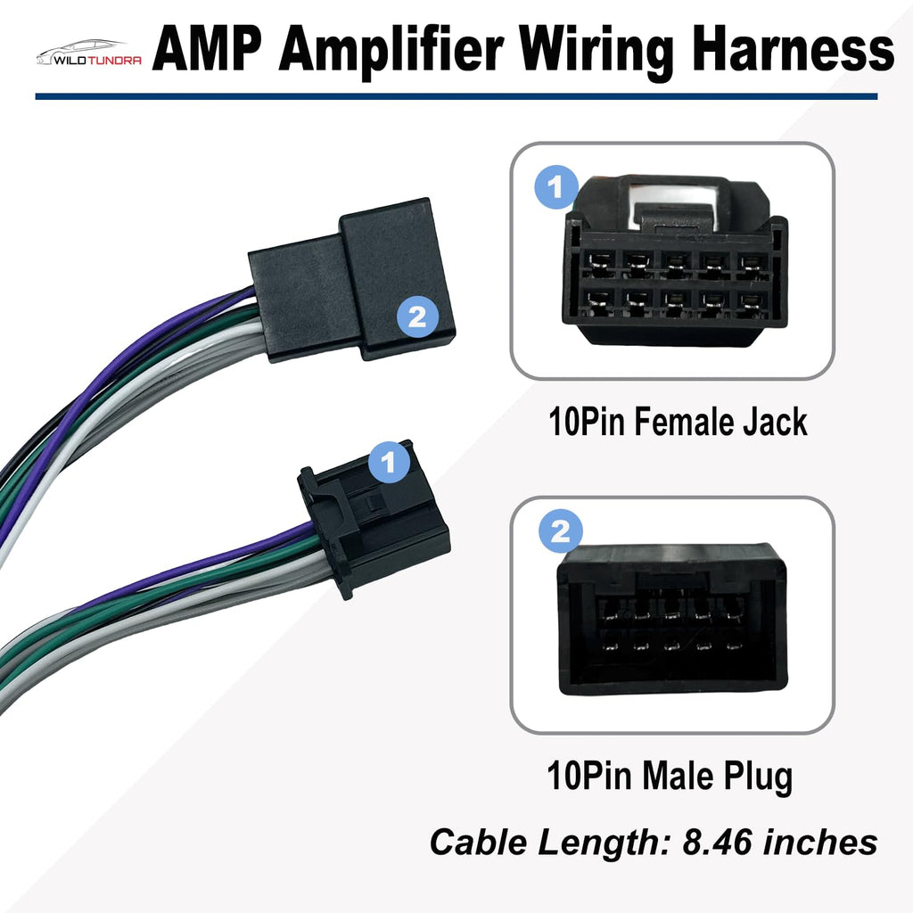 Car Stereo AMP Amplifier Subwoofer Speaker Wiring compatible with Toyota 2018-2022(Non-JBL) Radio Stereo T-Harness