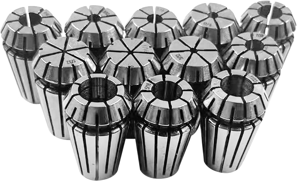 EATAKWARD 12Pcs ER-16 Collet Set ER-16 Spring Collet Set, 1/32'' - 3/8'' Fit for CNC Milling and Turning Tools