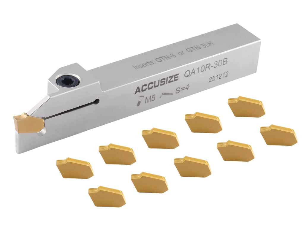 Accusize Cut-Off Tool Holder, 5/8" x 5/8", 10 x GTN-3 Inserts