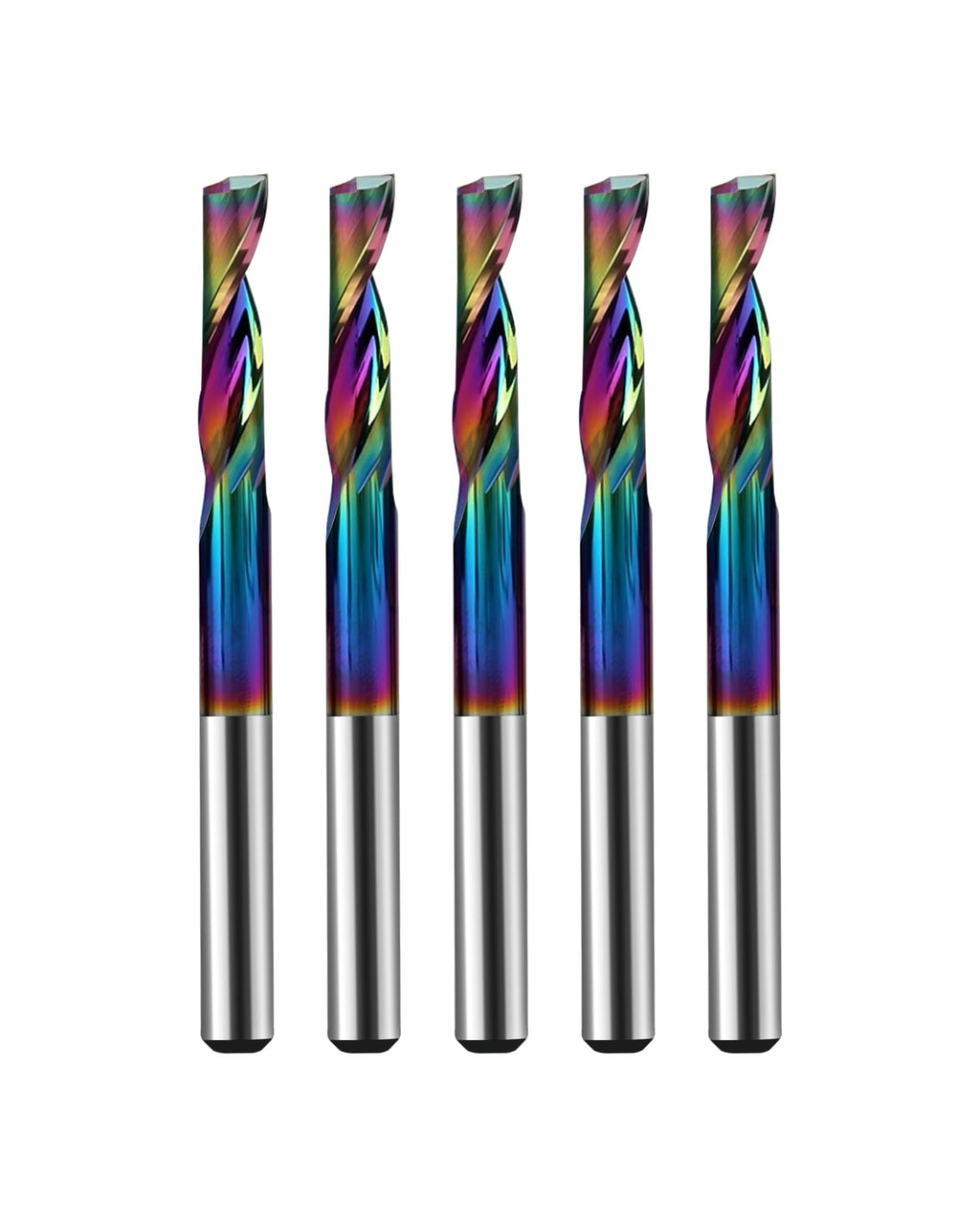 5Pcs 1/8in Solid Carbide 1Flute End Mill, DLC(Ta-C) Coated