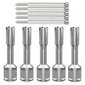 HeeHoo 5Pcs 14 mm TCT Annular Cutter 35 mm Depth x 3/4" Weldon Flat Shank