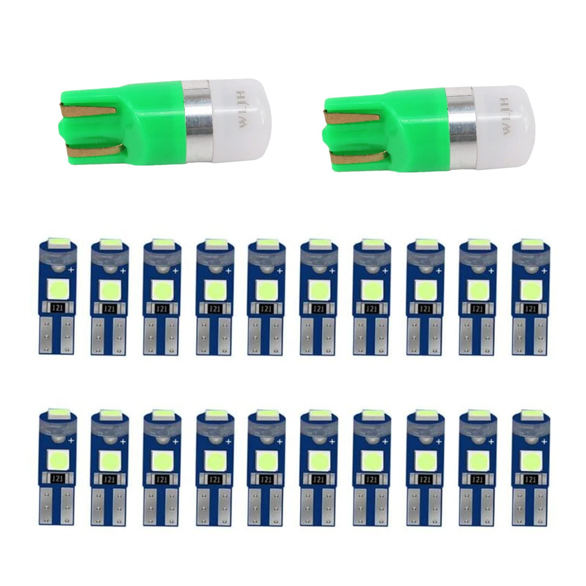 WLJH Green Dash Instrument Panel Gauge Cluster Illumination Light Warning Indicator Lamp Complete Led Bulb Kit for 2000-2004 Subaru Legacy, Pack of 26