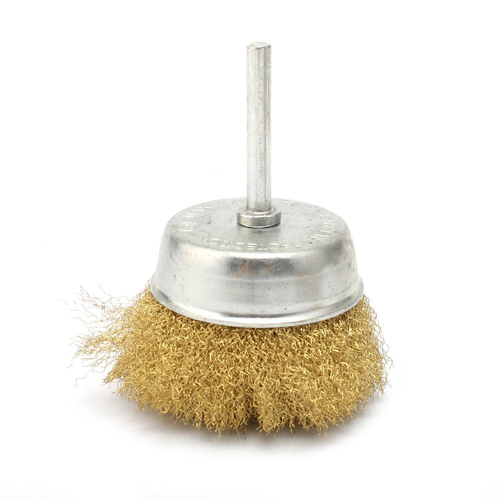 7pc Brass Wire polishing Brush Wheel & Cup Set brass cup brush with 1/4-Inch Shank 0.13mm true brass wire