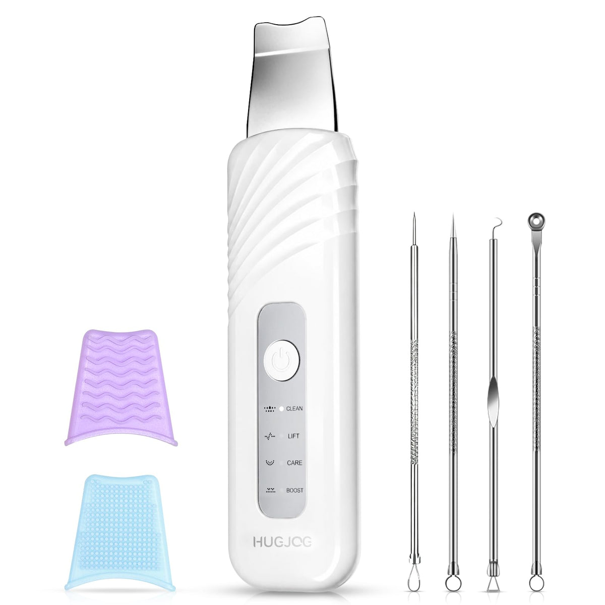 Blackhead Remover Tools, Face Scrubber Skin Spatula for Facial Cleansing, 4 Modes Pore Cleaner with 304 Stainless