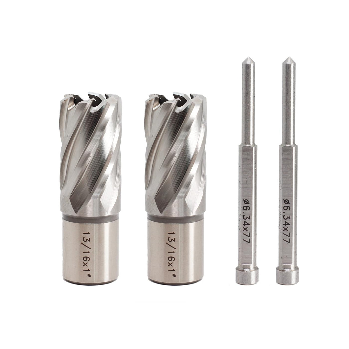 YUFUTOL 2 Pcs 13/16" x 1" HSS Annular Cutter with Weldon Shank 3/4"