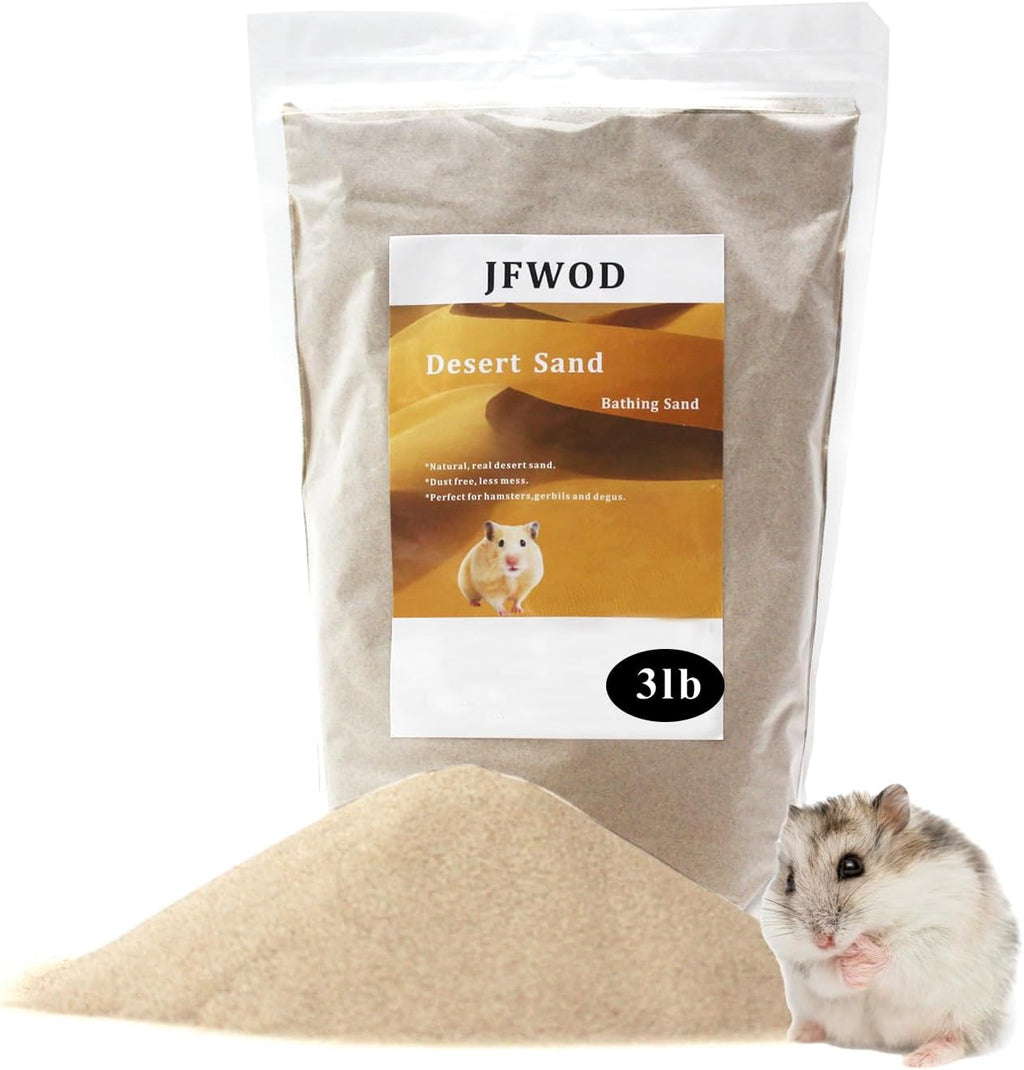 Hamster Bath Sand, 3lb Dust Free Desert Sand or Potty Litter Sand for Hamster Chinchillas Gerbil Syrian Mice Small