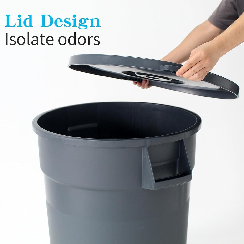 32 Gallon Outdoor Trash Can, Outdoor Trash Can with Lid and Wheels, Commercial Trash Cans Suitable for Restaurants