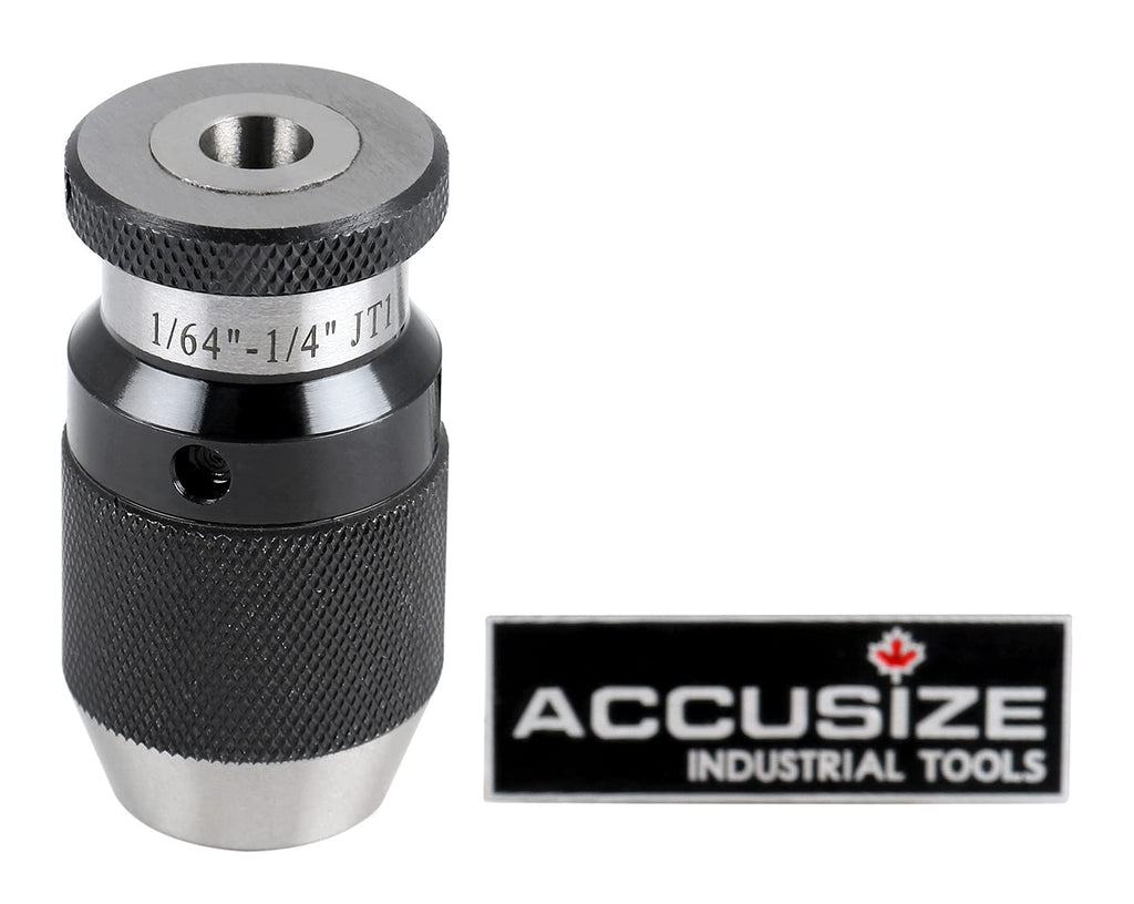 Accusize Industrial Tools 0-1/4'', 1 Jt Precision Keyless Drill Chucks, Accuracy 0.0048'', 0222-0870