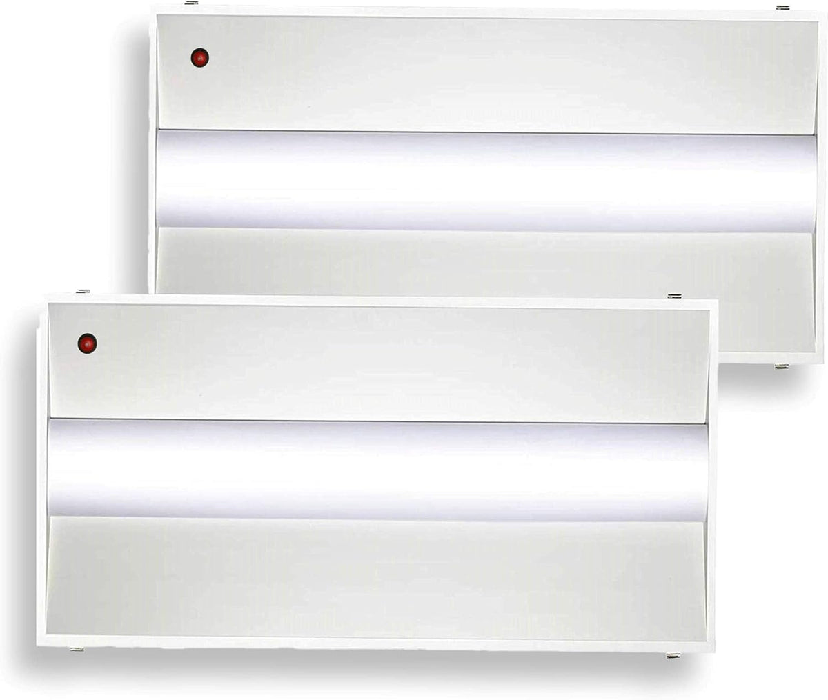 E2 Lighting 2 Pack 2x4 LED Troffer, LED Light with Emergency Battery Backup