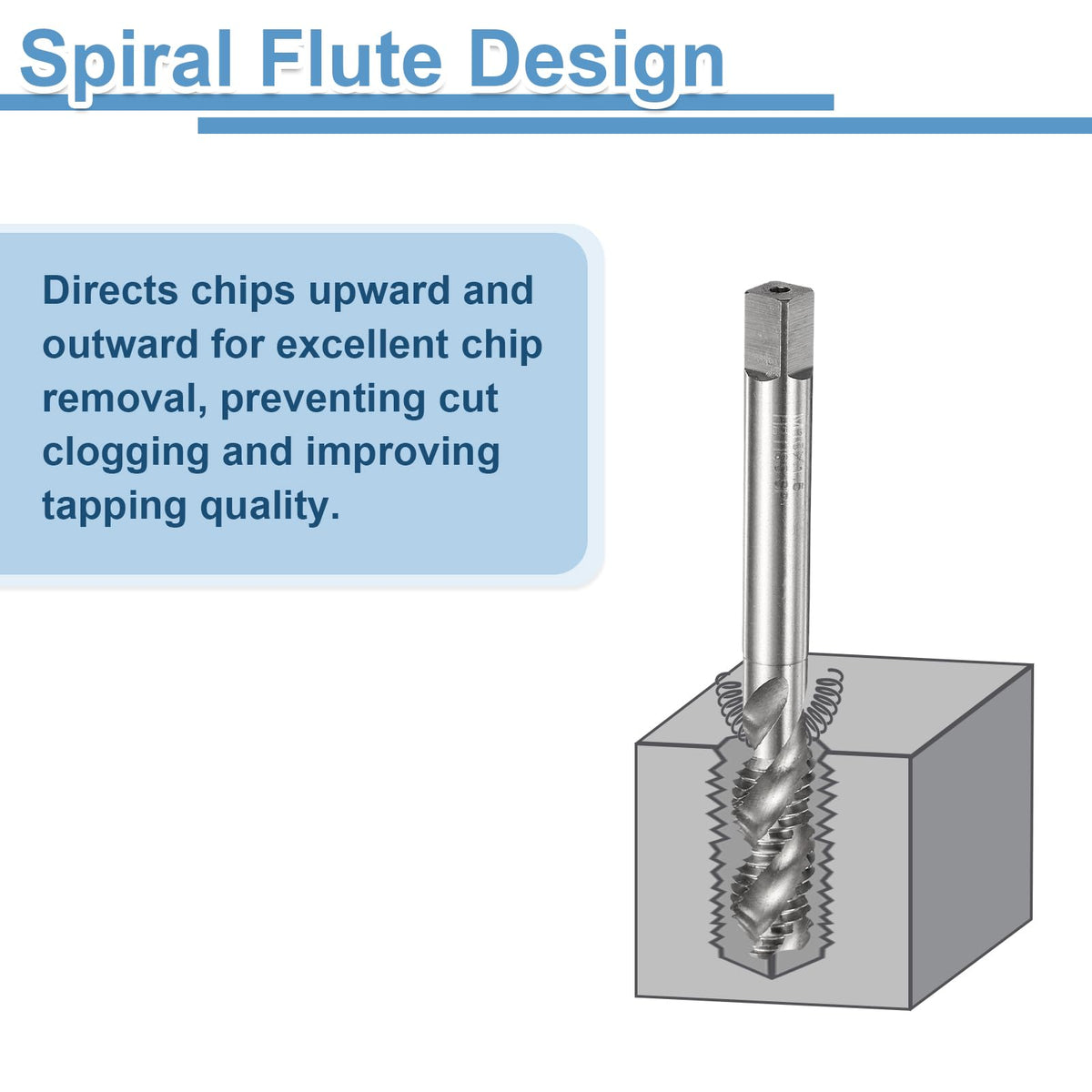uxcell Spiral Flute Thread Taps M10 x 1 H2 Metric Machine Threading Tap Bit, Uncoated Screw Tapping Repair Tool, M2 High-Speed Steel (HSS)