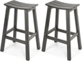 All-Weather Bar Stools Set of 2, 28" Outdoor Barstools, Never Rot or Fade, Low Maintenance HIPS Furniture for Bar