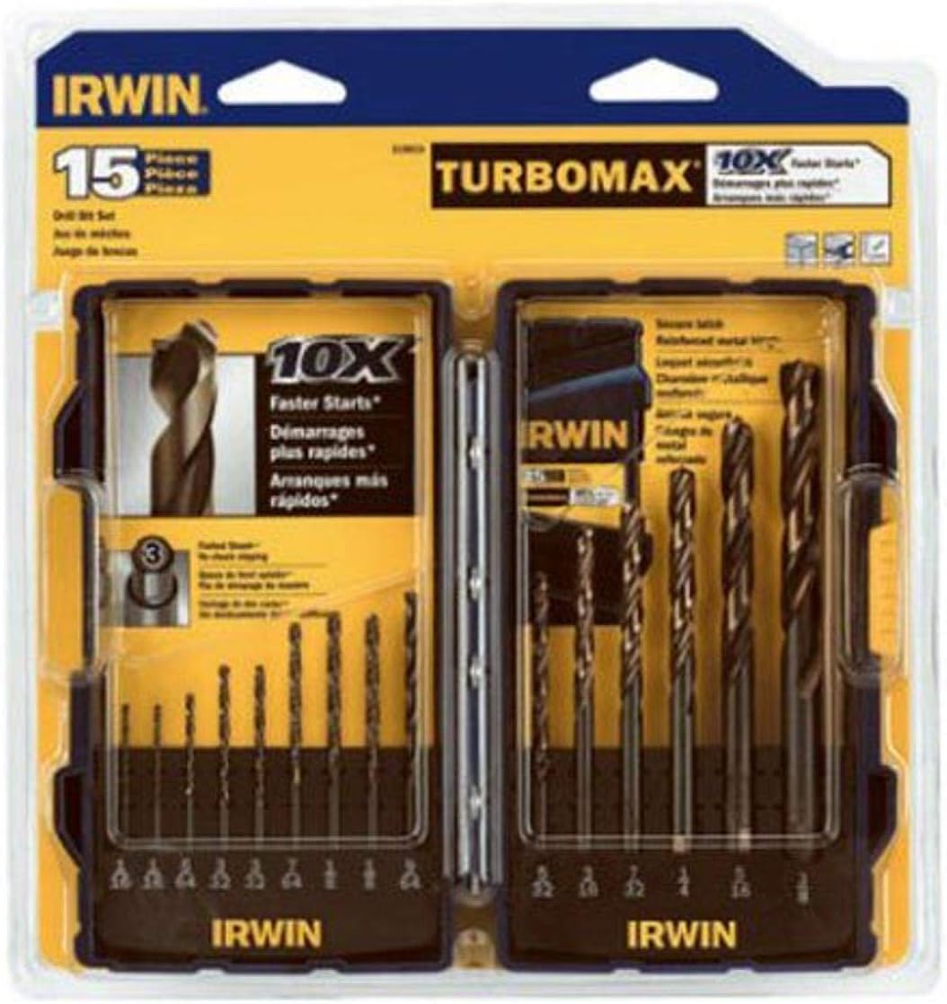 Irwin Industrial Tools 318015 TurboMax Turbo Point Drill Bit Set, 15-Piece