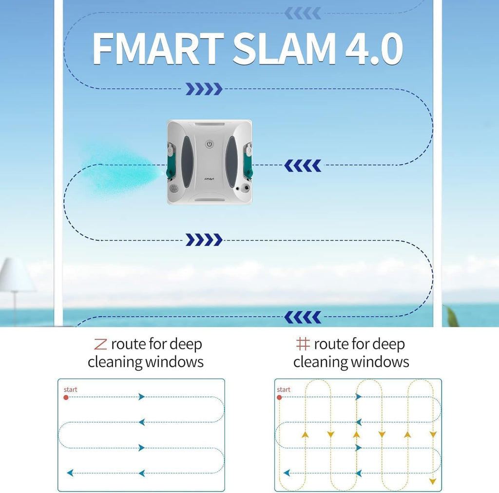 W6 Full-Coverage Window Cleaning Robot with Ultrasonic Water Sprays
