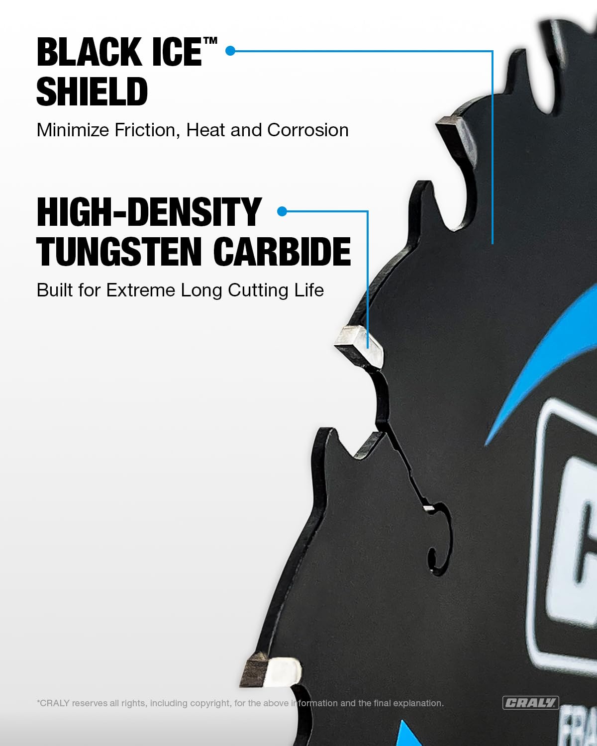 CRALY 7-1/4 Inch 24&60 Teeth Wood Cutting Framing/Fine Finish Circular Saw Blade, 5/8 Inch Arbor, Carbide Tipped, Thin Kerf, Black Ice, for Plywood, MDF, OSB, Laminated, 2-Pack(C072460-2C)