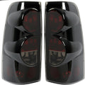 MOCW Tail Light Compatible With 1999-2006 Chevy Silverado 1500 2500 3500 2007 Classic,1999-2002 GMC Sierra 1500 2500 3500 Taillight Housing Replacement Left Driver & Right Passenger Side, Black/Smoke