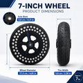 7 Inch Replacement Wheelchair Wheels for Invacare 9000XT
