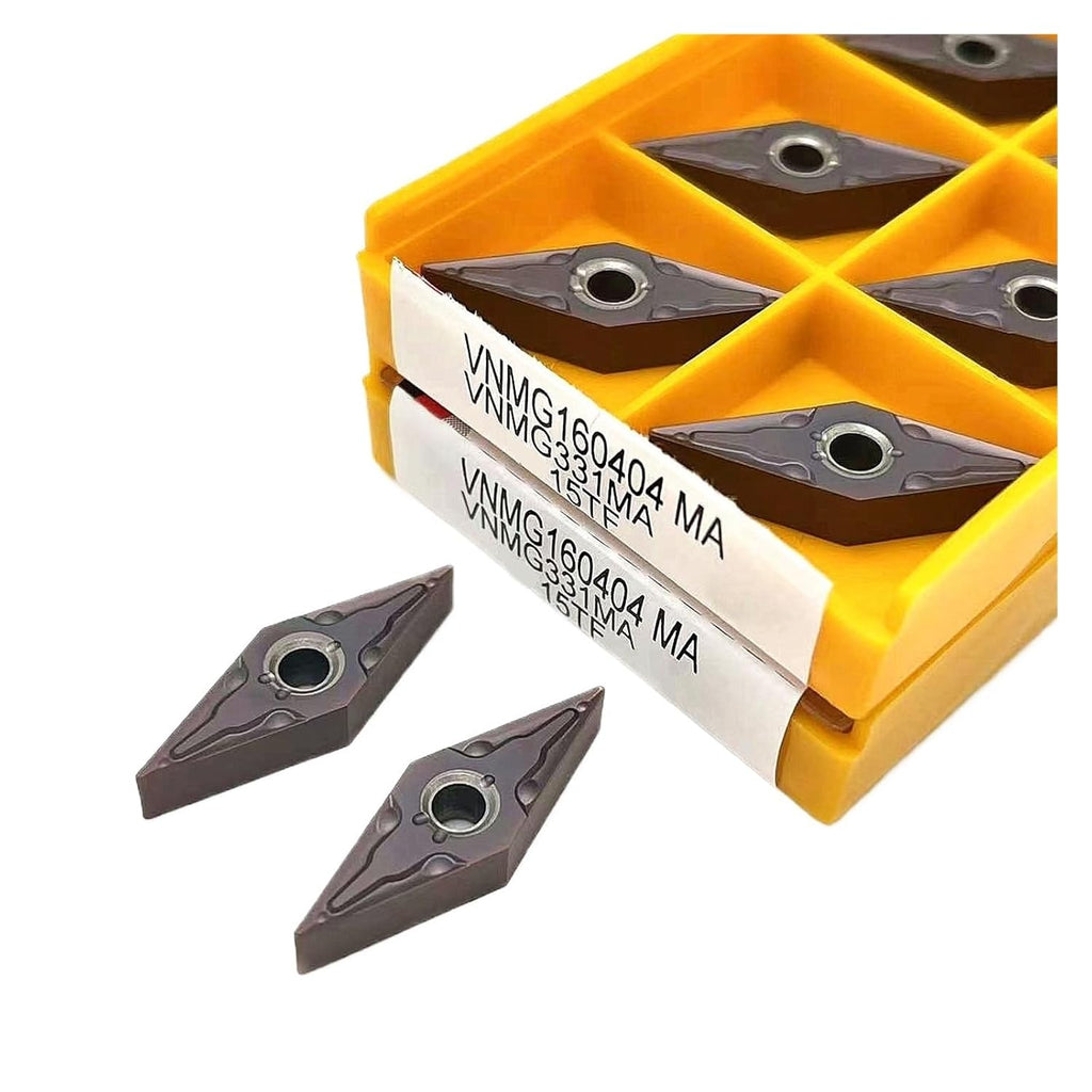 Indexable Carbide Turning Inserts 10PCS VNMG160404 VNMG160408-MA 15TF 6020 735 Hard Alloy External Turning Tool Cutting Lathe(VNMG160404-MA 15TF)
