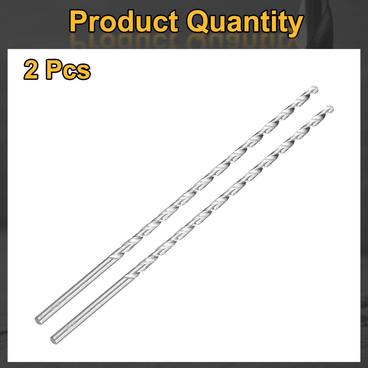 HARFINGTON 2pcs Twist Drill Bit 4.5mm Dia 200mm (7.87") Extra Long High-Speed Steel Spiral Jobber Drill Bits Fully Ground Drilling Tools for Wood Plastic Aluminum Thin Metal Sheet