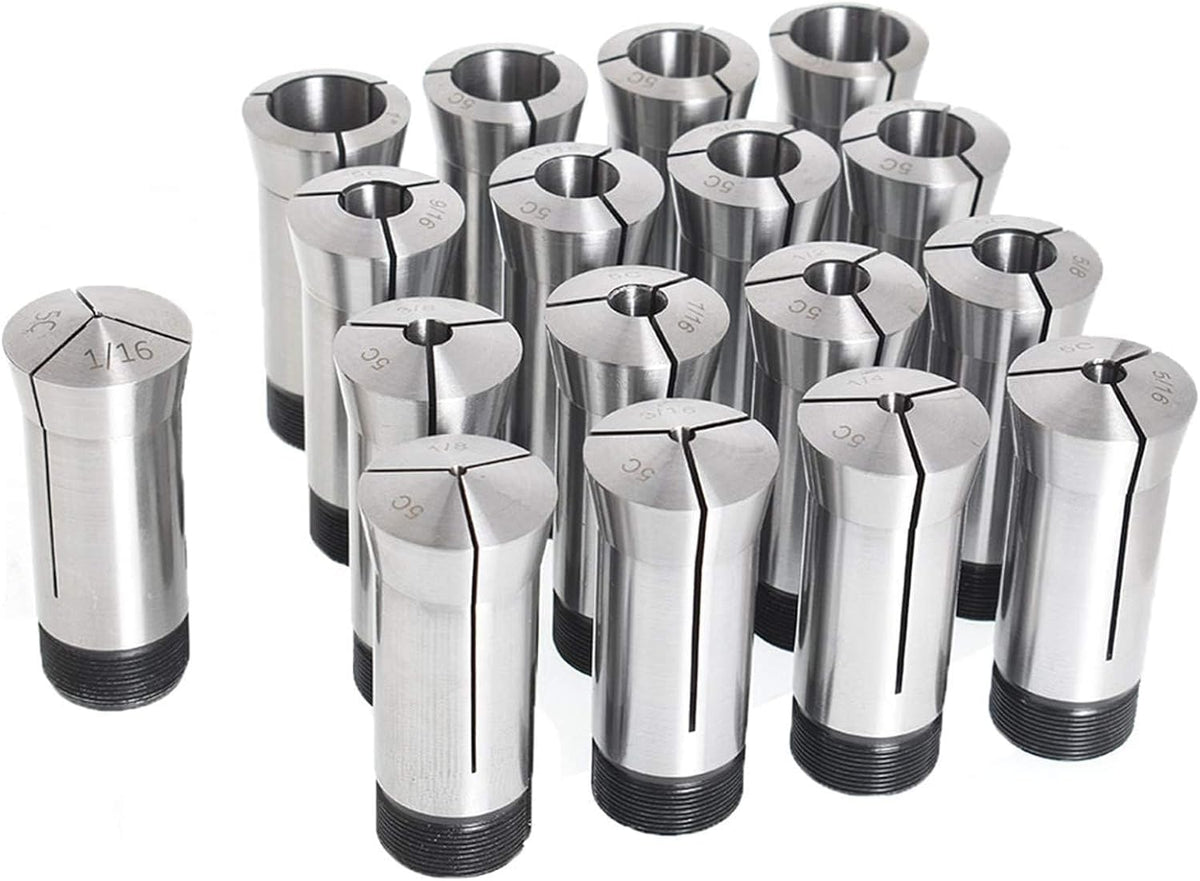 findmall 5C Collet Set 17 Piece 1/16-1-1/16 Inch By 16Ths