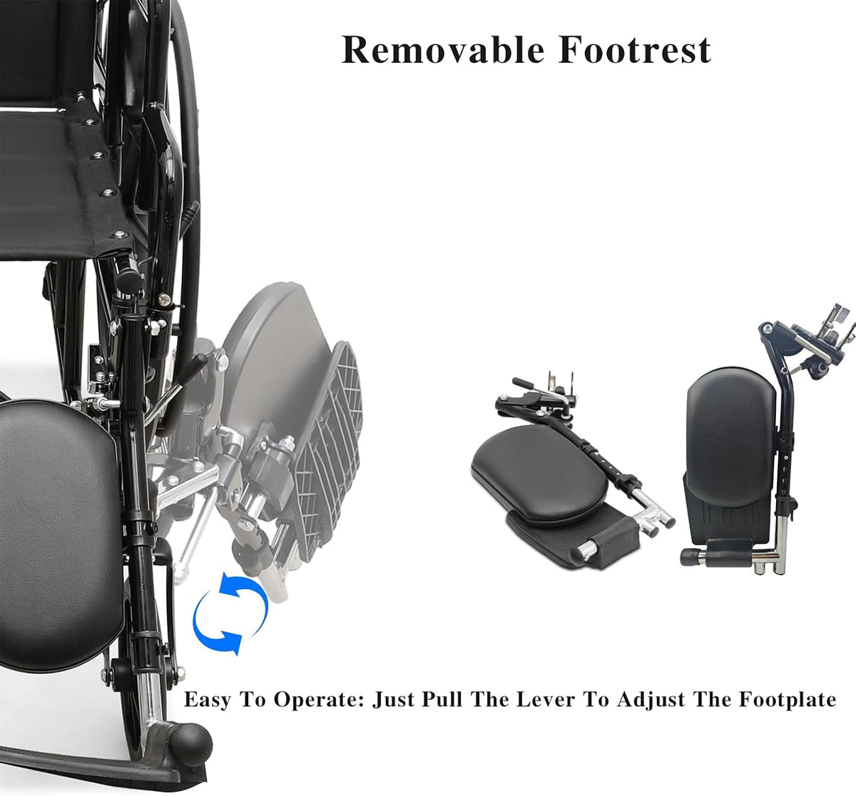 Wheelchair Lift Leg Rest，Wheelchair Foot Rest，Drive Wheelchair Parts ，for Standard Wheelchairs（1pair）
