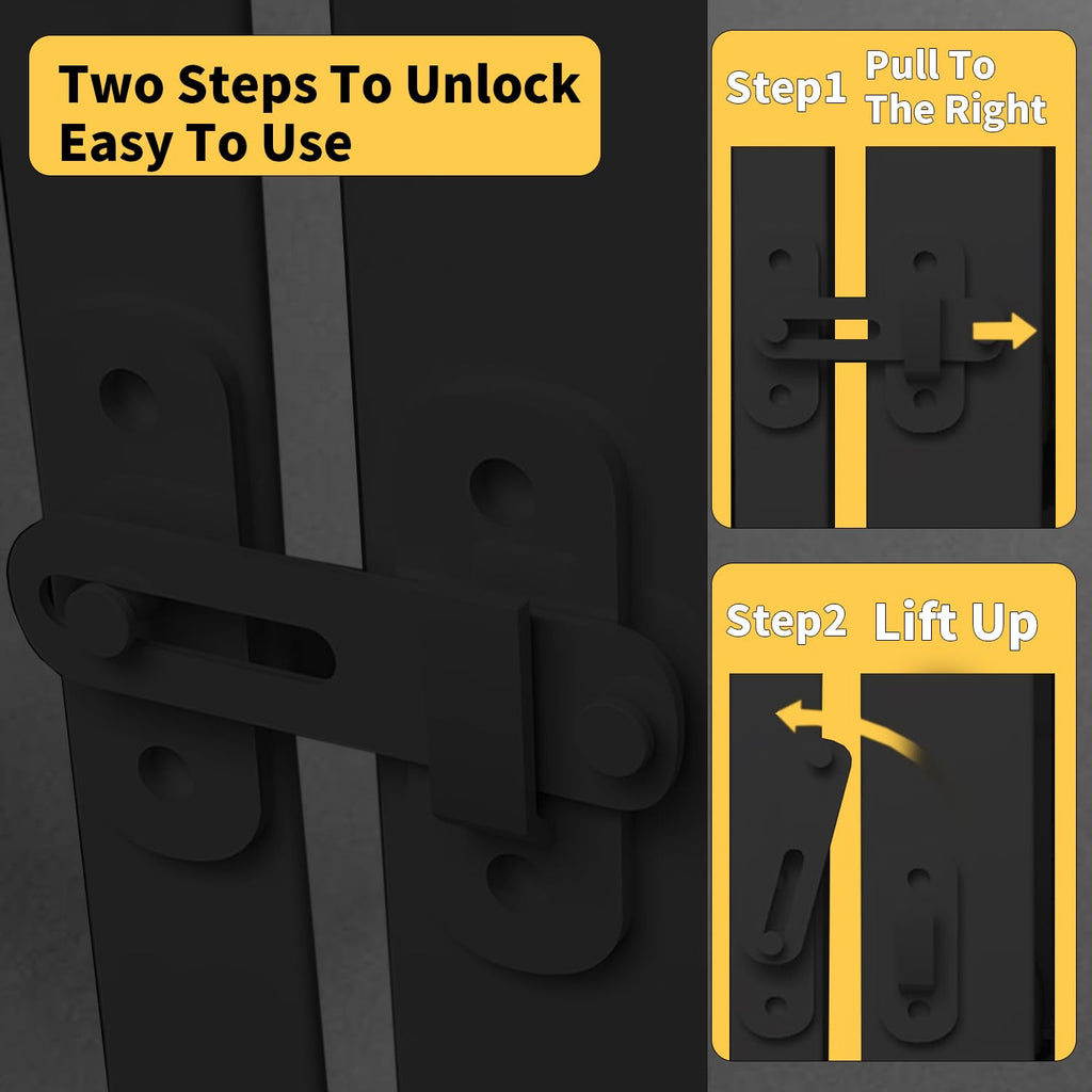 55.1" x 29.92-43" Extra-Tall Adjustable Hardware/Pressure-Mounted Pet & Child Safety Gate with Dual-Lock Walk-Through Swing Door for Stairs, Hallways & Wide Doorways — Black