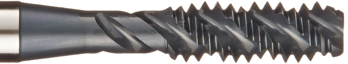YG-1 - F4403 F4 Series Vanadium Alloy HSS Spiral Flute Tap, Steam Oxide, Round Shank with Square End, Bottoming Chamfer, 1/4"-20 Thread Size, H3 Tolerance