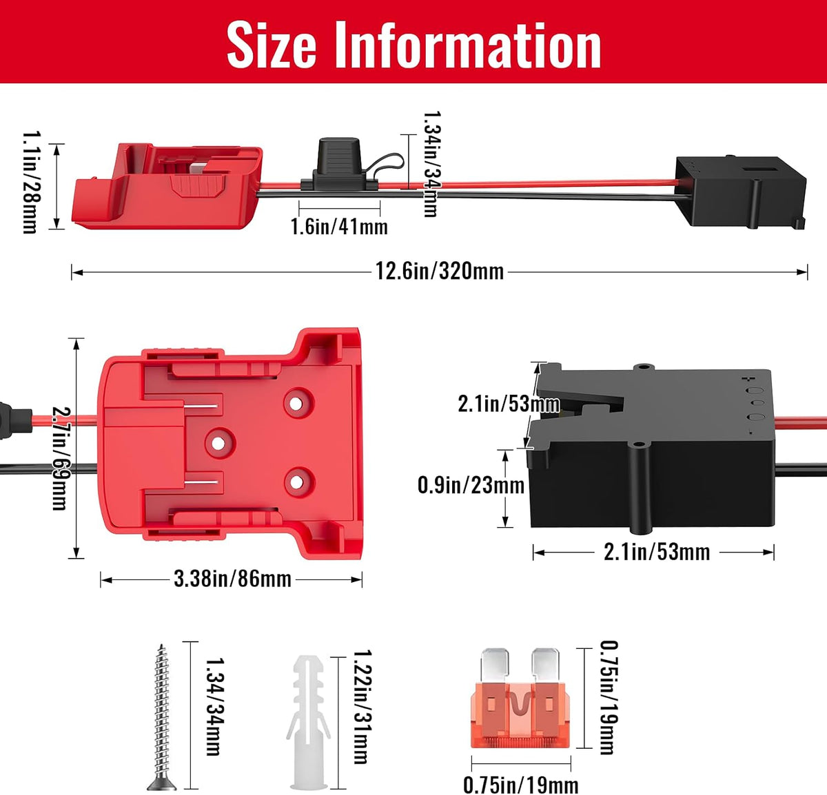 Power Wheel Azocek Adapter Compatible with Milwaukee 18V Battery