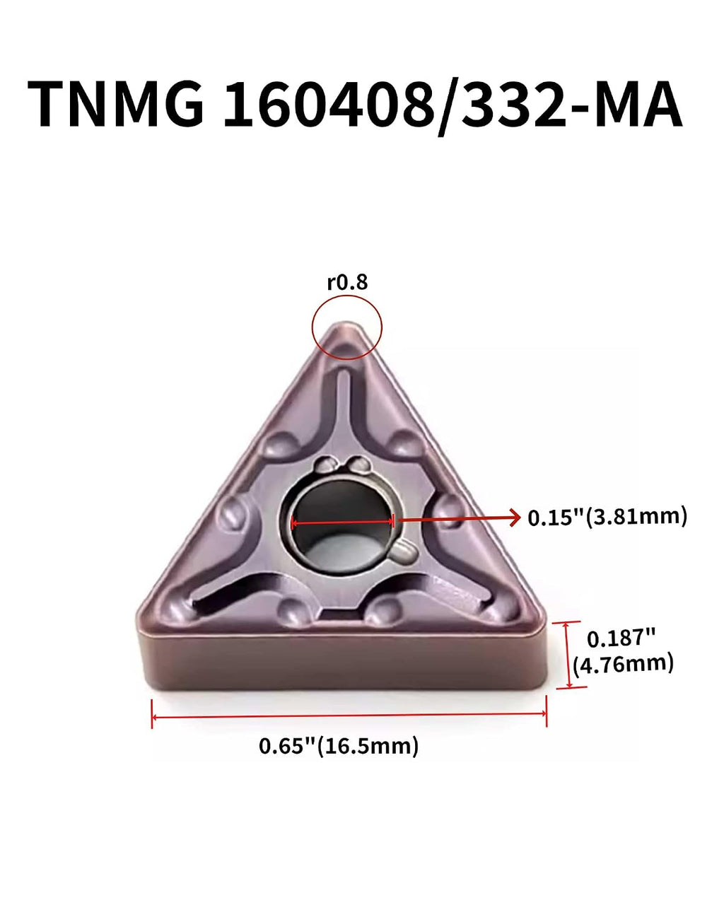 TNMG332 TNMG160408 External Carbide Turning Inserts Semi Finishing