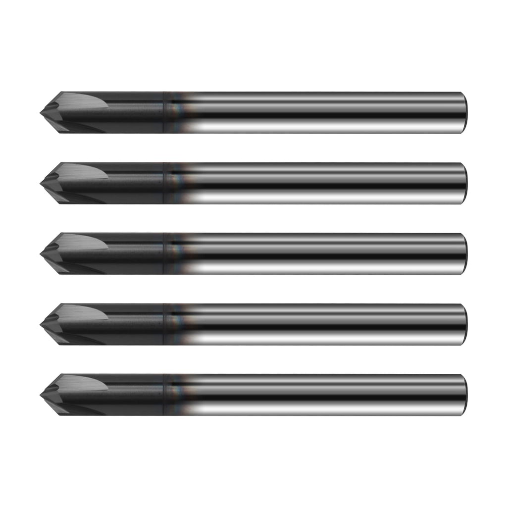 Zorqon 5Pcs 1/4" Solid Carbide End Mills, AlTiN Coating, 4 Flute