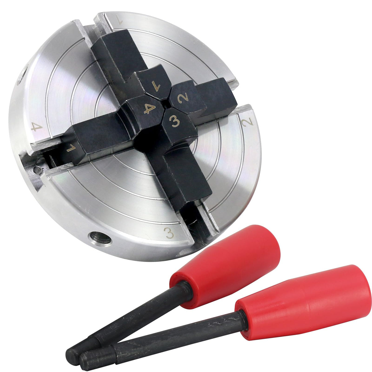 Wood Lathe Chuck, 4 Inch 4 Jaws, Self-Centering Lathe Chuck for Woodturning