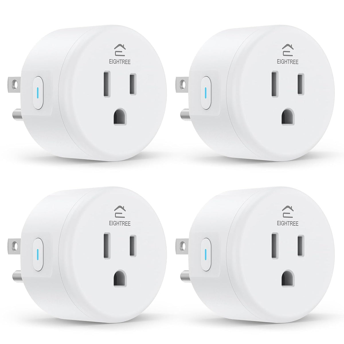 Smart Plug WiFi Outlet Works with Alexa & Google Home, 15A, 4-Pack | Smart Home Socket with Remote Control & Timer