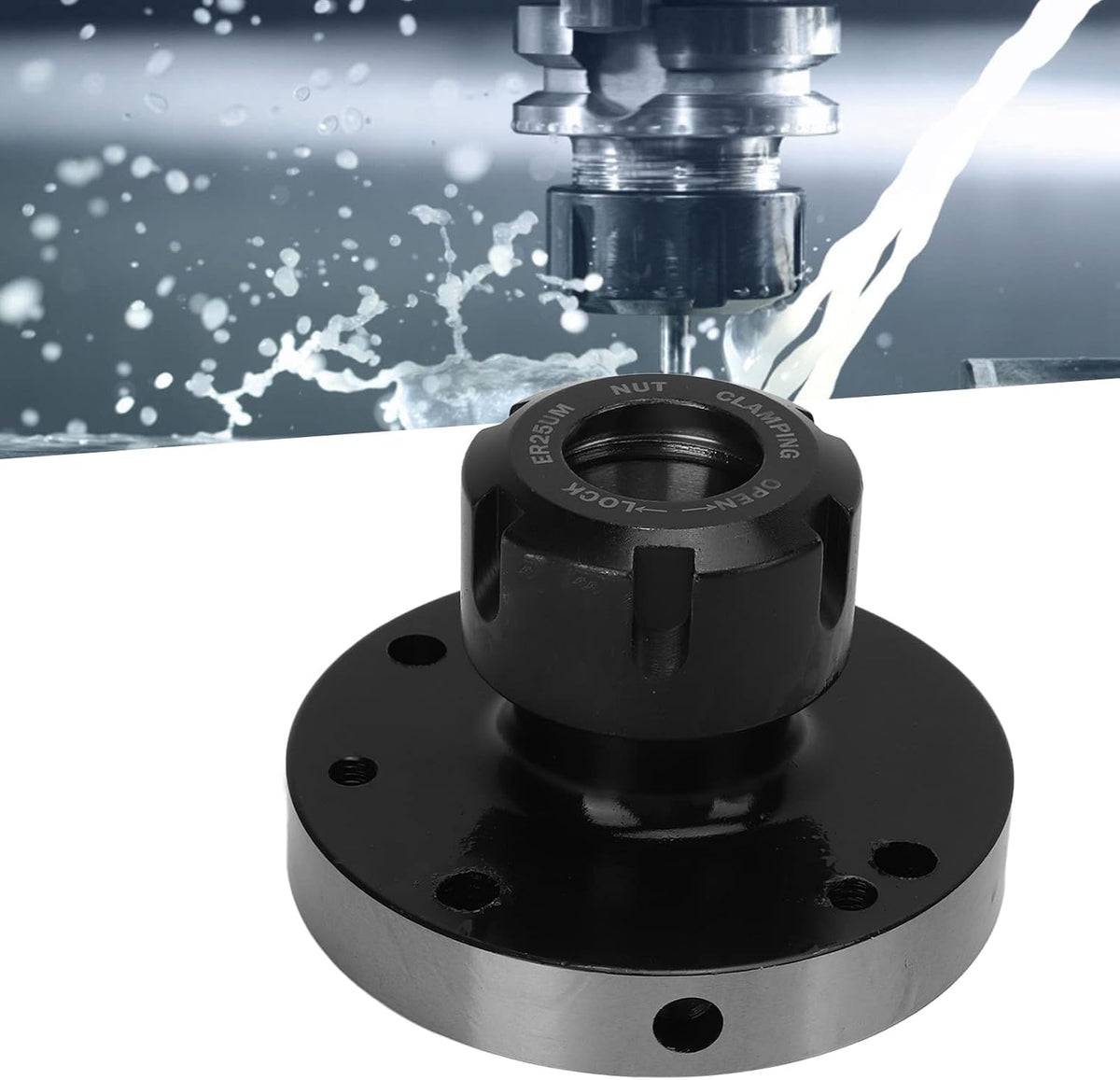 ER25 80mm CNC Lathe Flange Collet Chuck Replacement Milling Machine Precision Collet Holder for Lathe Equipment Accessories Tooling Set
