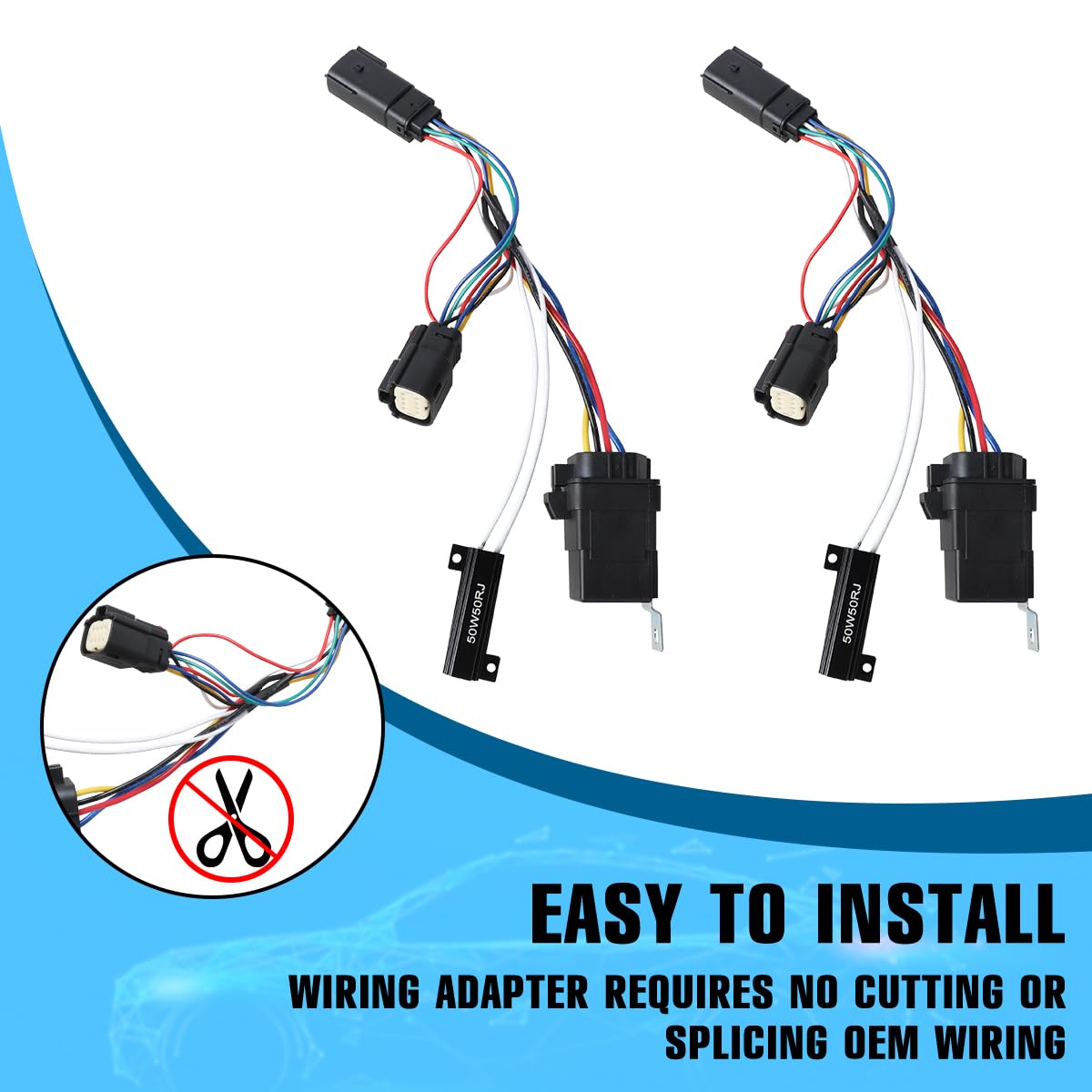 AUTOWIKI Headlight Wiring Harness Fit for 2016-2018 Chevy Silverado 1500