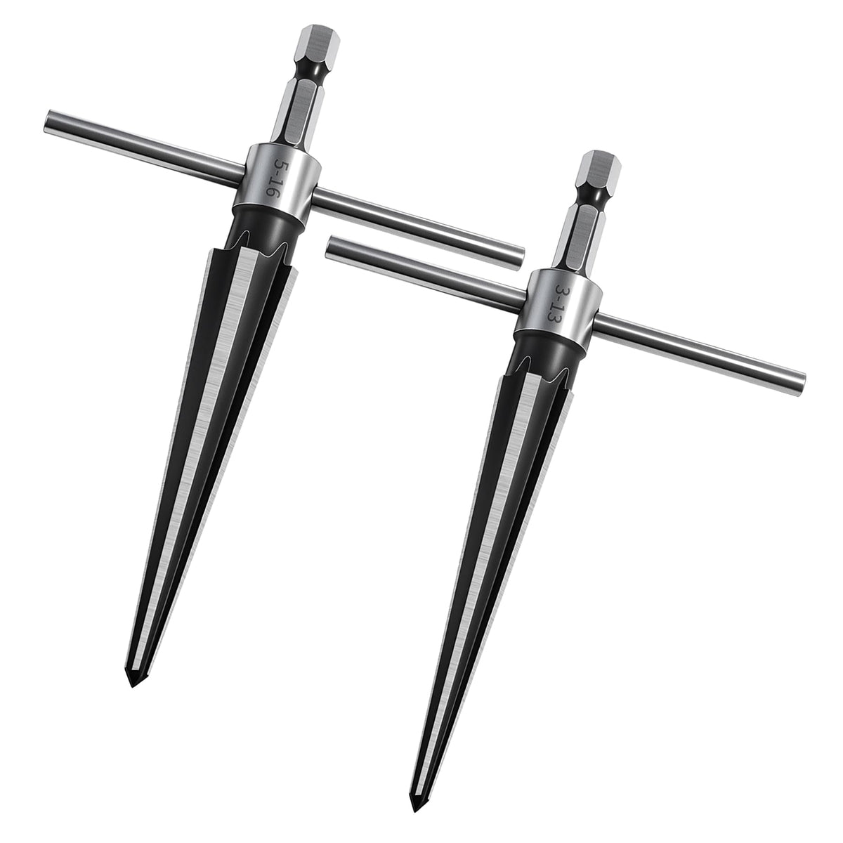 FOCMKEAS T Handle Tapered Reamer Set, 3-13 & 5-16 mm, Hex Shank