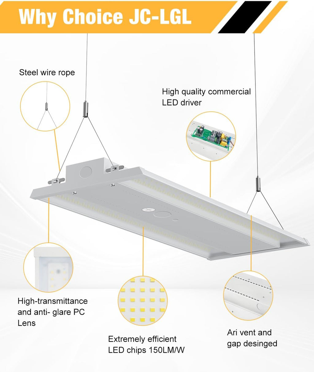LED Linear High Bay Light, 210W 31500LM 5000K High Bay Shop Lights