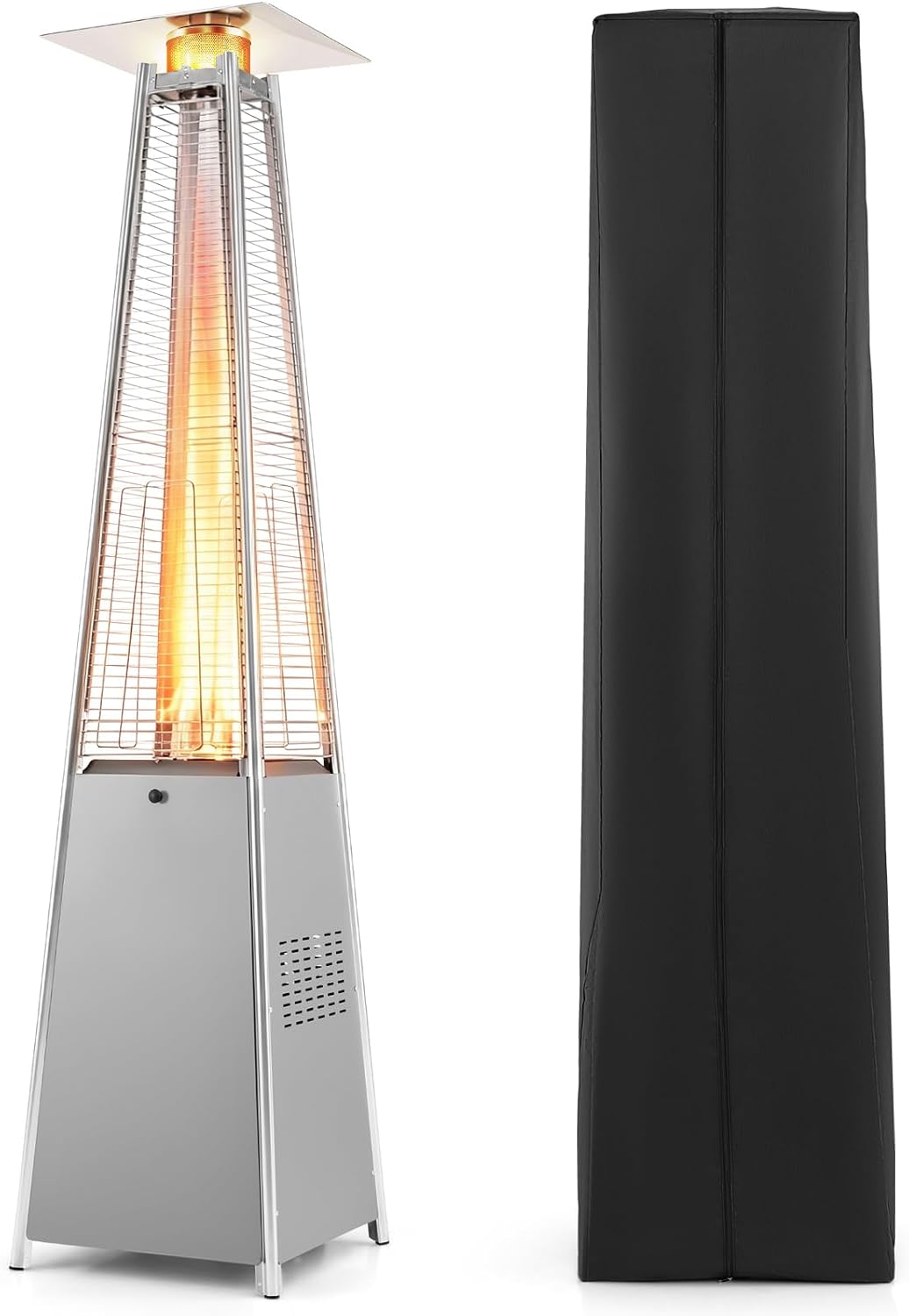 45000 BTU Pyramid Patio Heater with Wheels & Zippered Cover