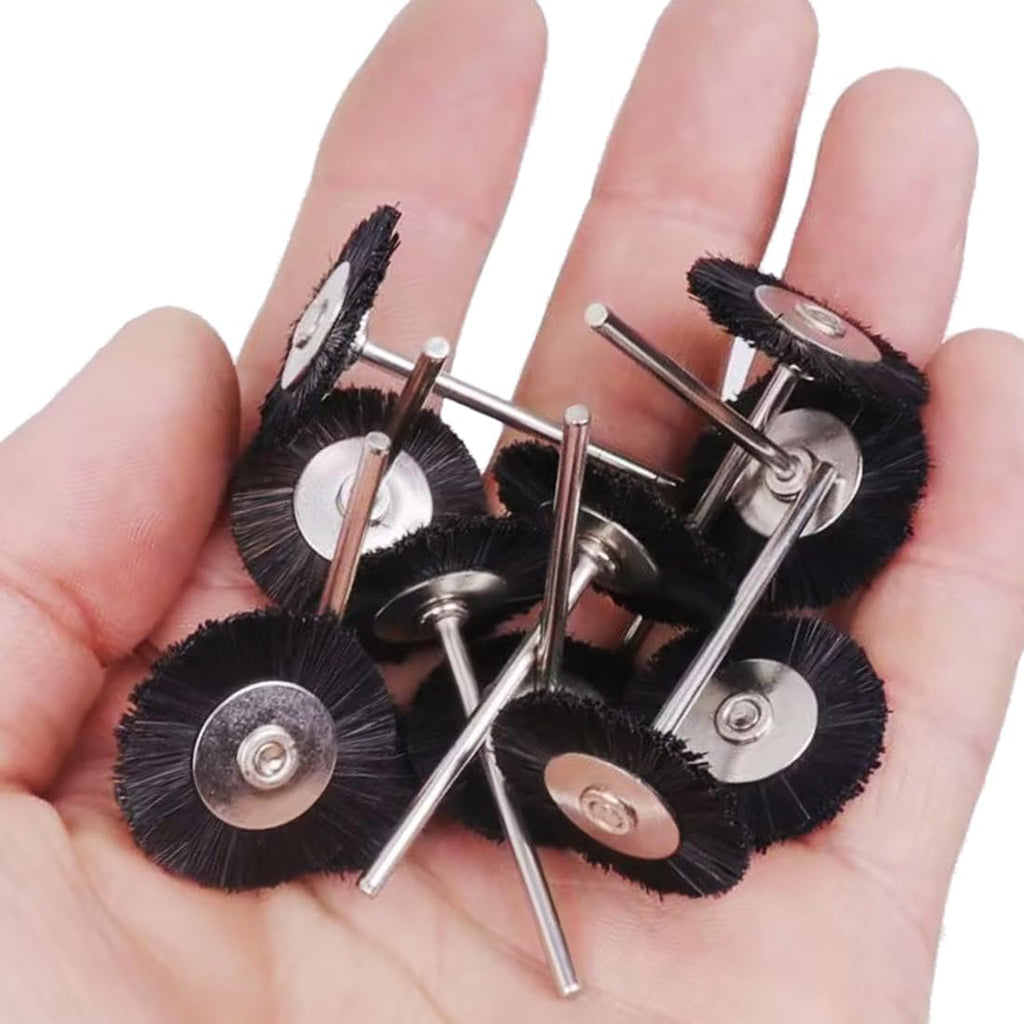 Luo ke 20 Pcs 1/8" Shank T Shape Nylon Bristle Wheel Brushes Sets