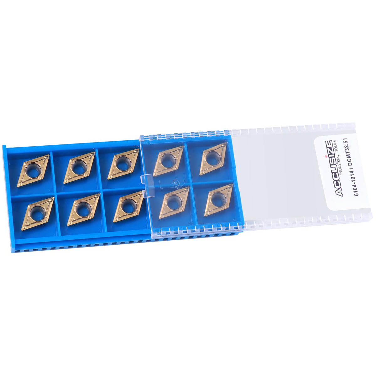 Accusize Industrial Tools Dcmt32.51 Tin Coated Carbide Inserts, 10 Pcs/Box, 2104-1014