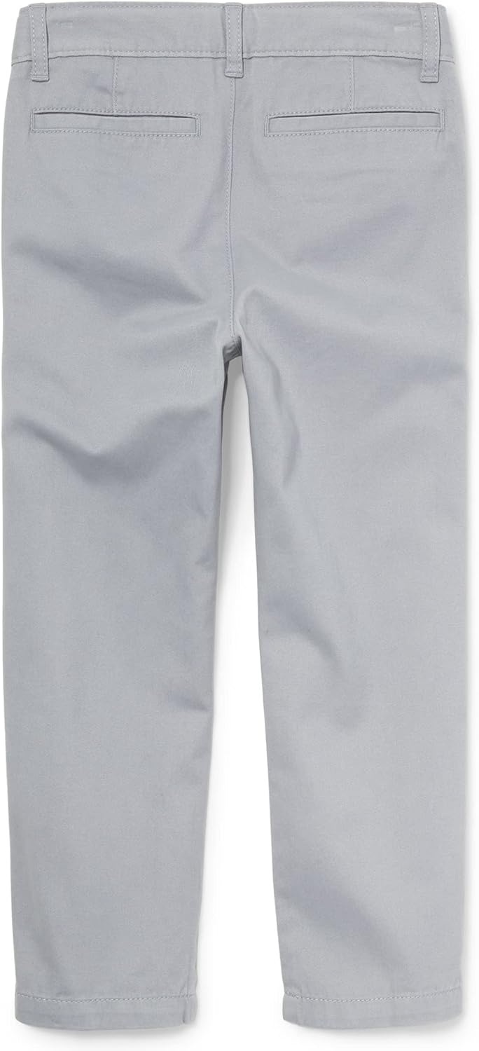 Boys Stretch Chino Pants, Fin Gray Single, 18(Slim)