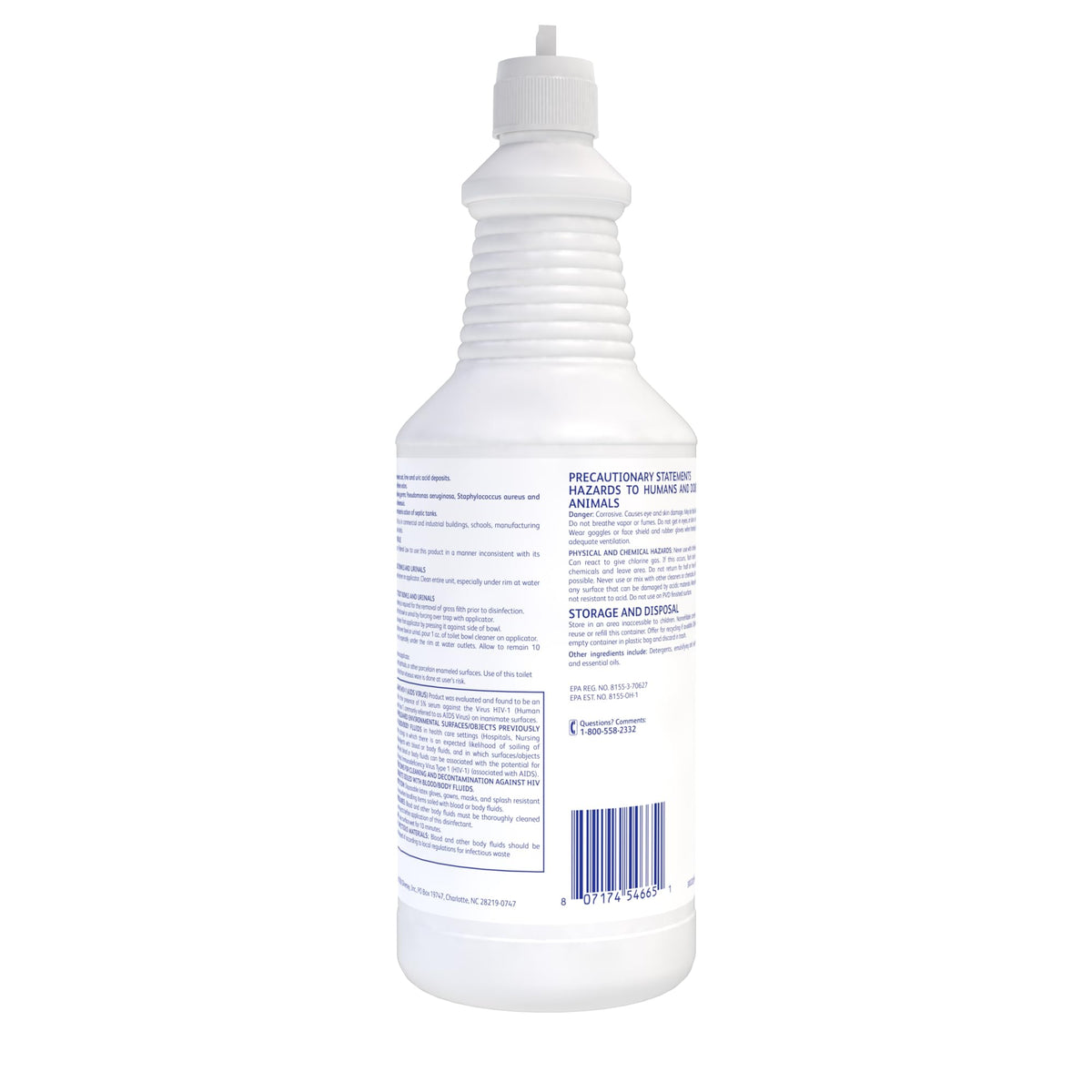 Diversey Heavy Duty Toilet Bowl Cleaner Disinfectant 32oz, 12 Pack
