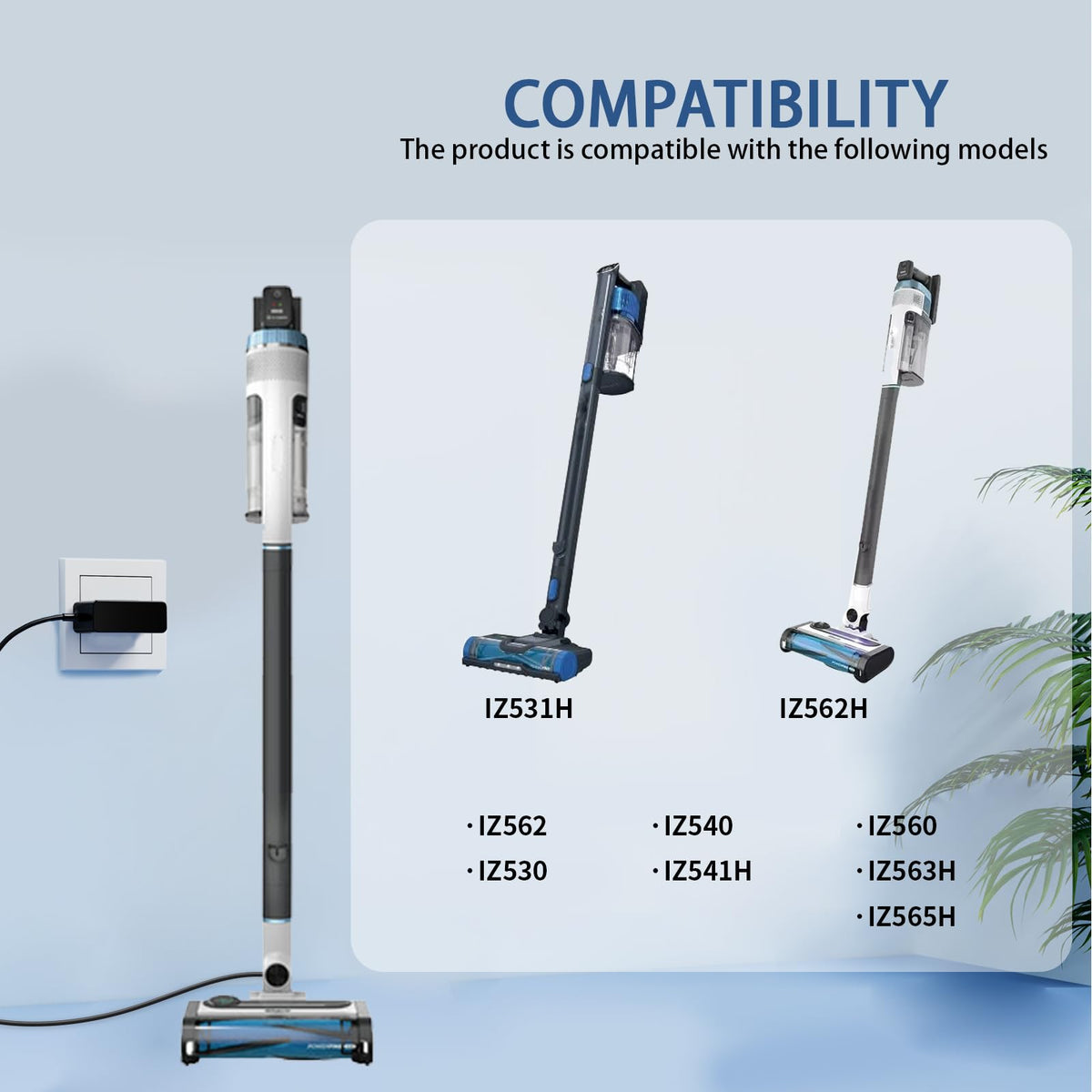 Charger for IZ500 Series Compatible with Shark Cordless Stick Vacuum