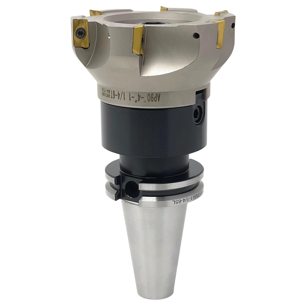 CME 4" 90° Indexable Face Mill w/ CAT40 Arbor, APKT1604 Inserts Included, 6 Flutes