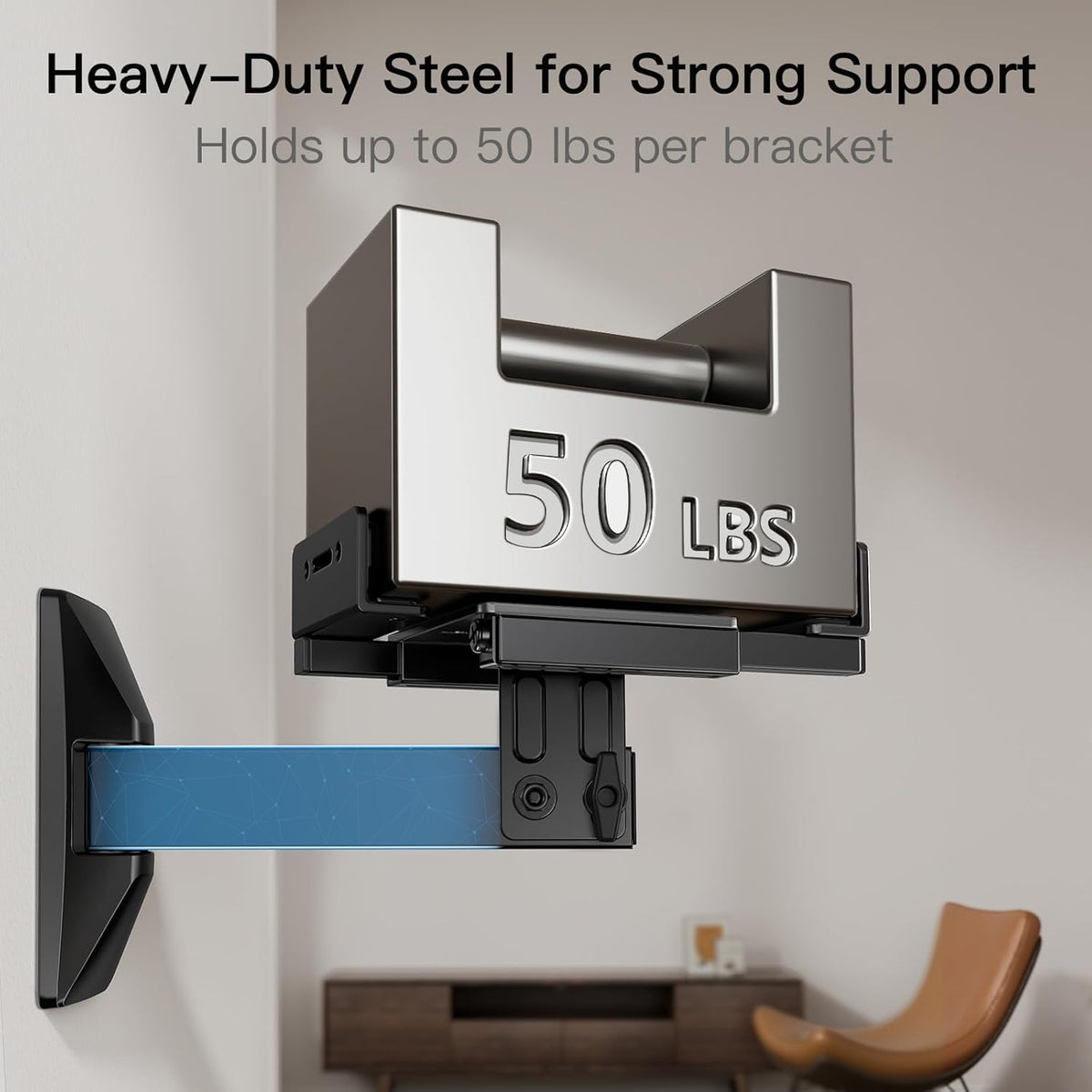 Speaker Wall Mounts, Dual Side Clamping Bookshelf Mounting Bracket, Speaker Mounts for Surround Sound, Bookshelf