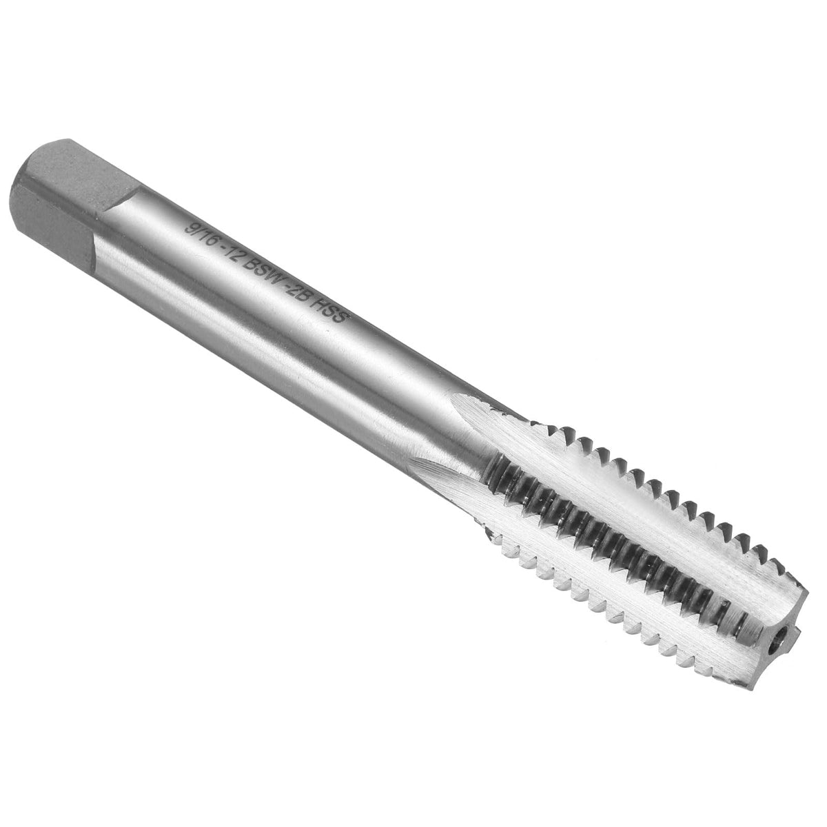 uxcell Hand Bottom Tap 9/16-12 BSW 2B Thread Bottoming Style Threading Taps High Speed Steel HSS6542 Straight Flutes Screw Tapping Tool