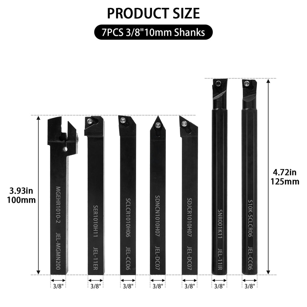 21Pcs Kit Indexable Lathe Turning Tool,7 Pcs Shank and 14 Pcs Inserts