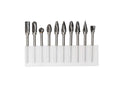 JESTUOUS Carbide Burr Set 1/8 Inch Shank with 1/4 Head Double Cut 10pcs