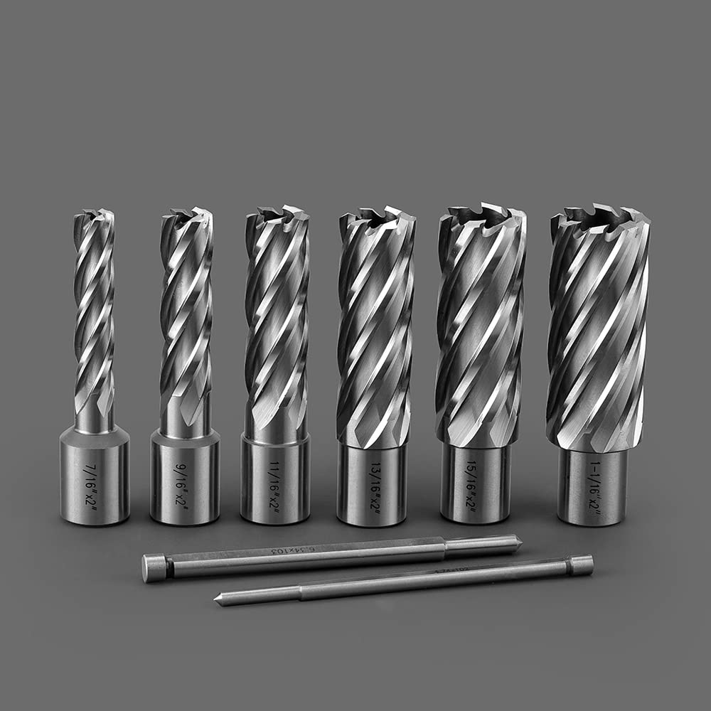 Annular Cutters Set JESTUOUS 3/4 Inch Weldon Shank 2 Cutting Depth 6pcs