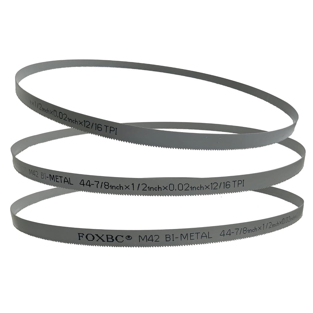 FOXBC 44-7/8-inch Bandsaw Blades 12/16 TPI, 44-7/8" x 1/2" x .020" 12/16 TPI, Replacement for DeWalt, Milwaukee Portable Band Saw, 3-Pack